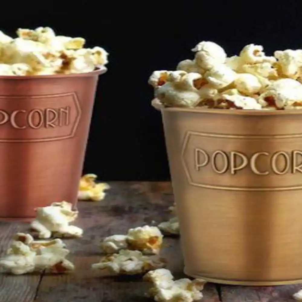 The Mia Popcorn Bowl - White-Gold-Gray Popcorn Bowl Product dimensions 16 (H) x 12 (W) x 12 (D)