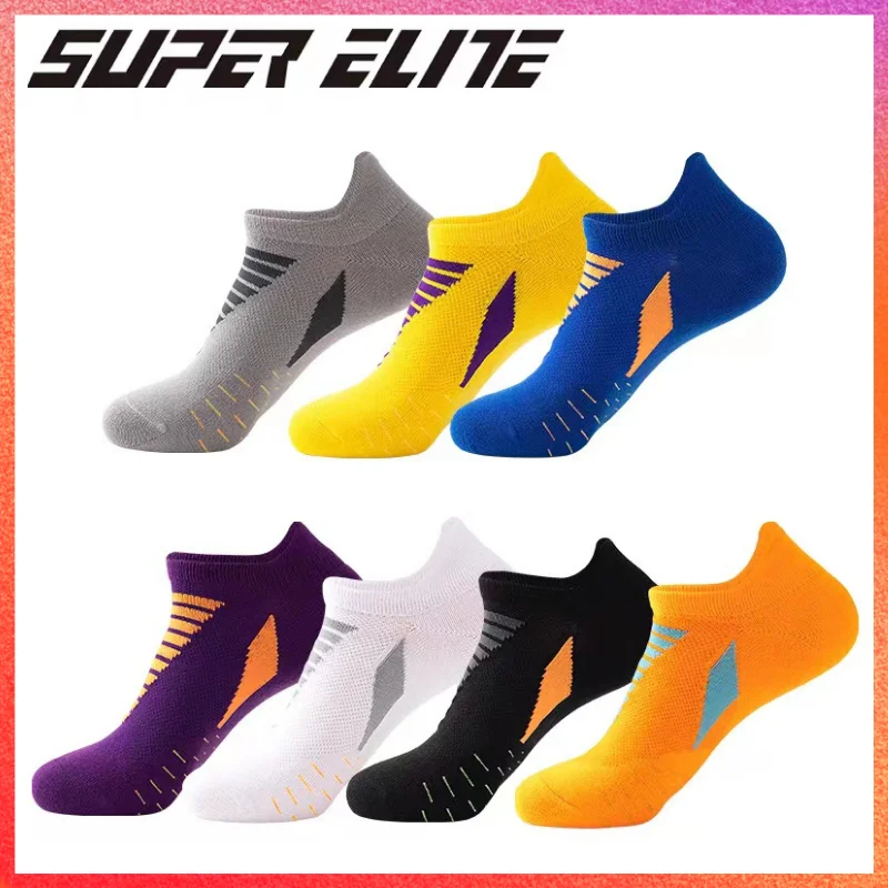 SUPER ELITE Nylon Sport Ankle Socks Short Outdoor Basketball Bike Running Football Breathable Deodorant Non-Slip Bright Color