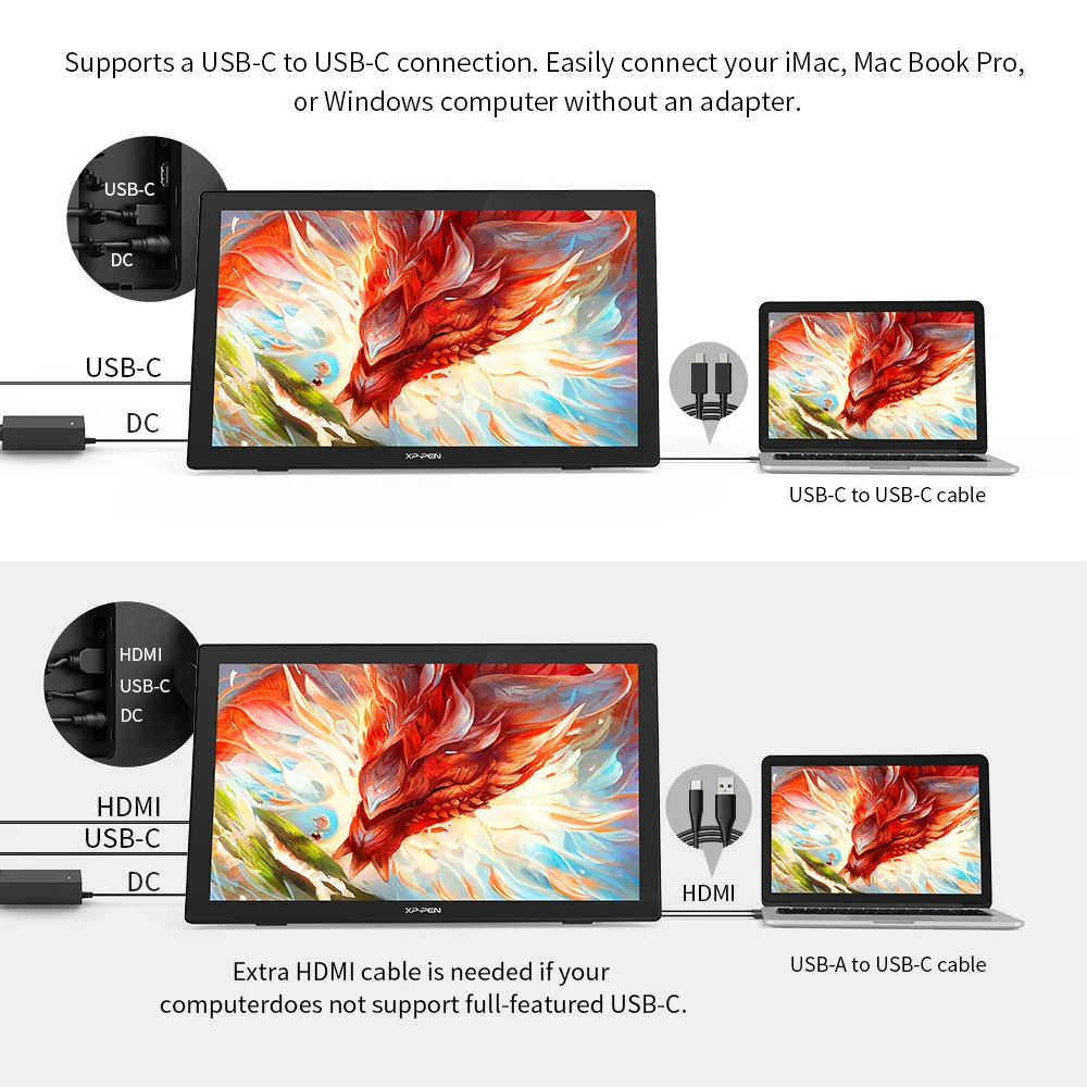 Imagem -05 - Xppen Artist 24 Qhd Graphic Tablet Monitor 2k Resolução 238 Polegadas Caneta Desenho Display Suporte 60 Graus de Inclinação para Windows Mac