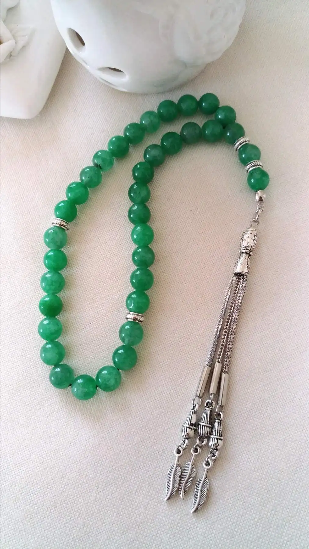 Islamic 33 Prayer Beads Muslim Rosary Beads For Men Prayer Bracelet For Men Accessories Aventurine Natural Stone Luck Handmade