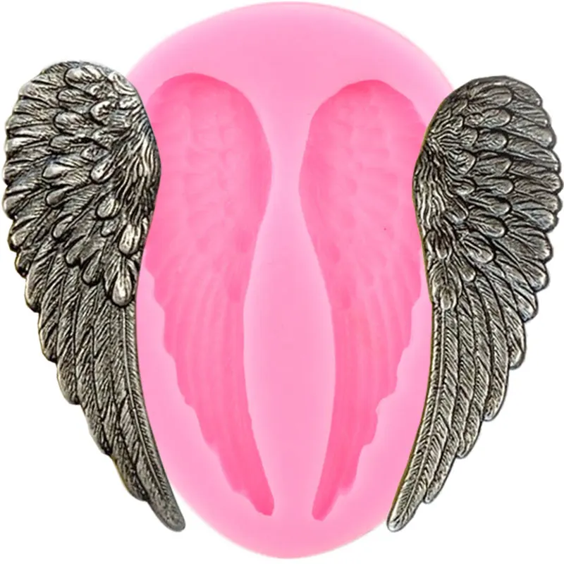 Angel Wings Silicone Mold DIY Cupcake Topper Fondant Cake Decorating Tools Sugarcraft Candy Resin Clay Chocolate Gumpaste Moulds