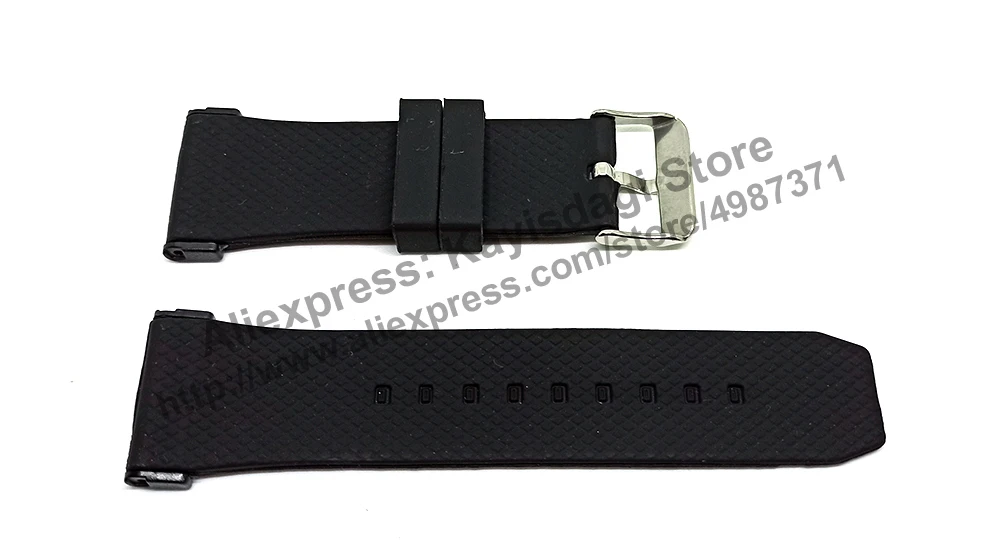 28mm Black Soft Silicone Watch Band Strap Compatible Puma Ultrasize PU102941001 PU102941005 PU102941006 PU102941007 PU103911001