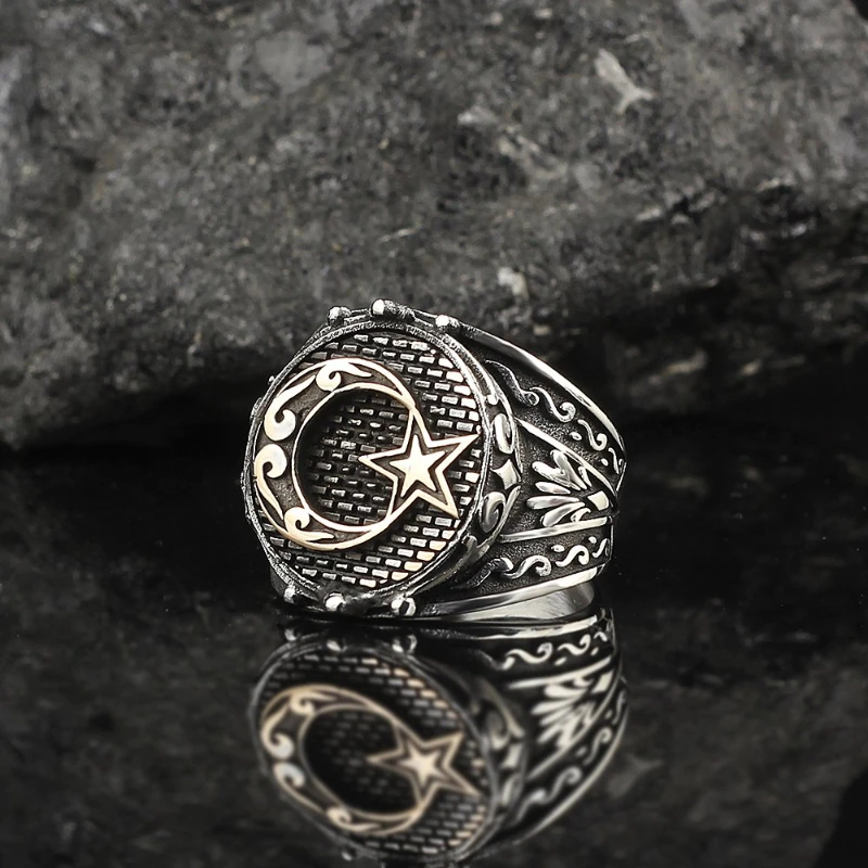 

Men's The Moon The Stars Model 925 Sterling Silver Ring 2022 Summer Winter Fashion Trend Accessories Products Gift Items Free Shipping