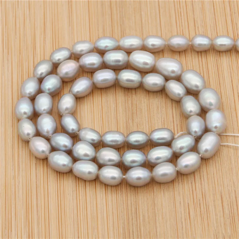 Natural Real Grey Cultured Fresh Water Pearl  Beads Oval 4-7mm Accessories Findings For Making Bracelet Necklace Earrings DIY