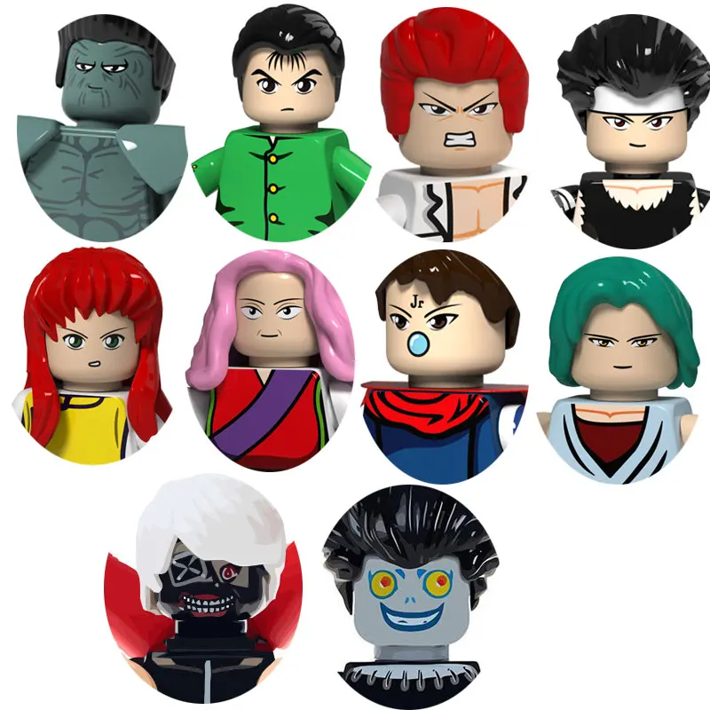 Japan Anime Movie YuYu Hakusho Tokyo Ghoul Death Note Kaneki Ken Action Figures Assemble Building Blocks Creative Toys For Kids