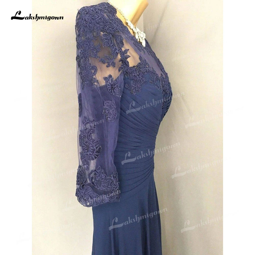 Plus ขนาดชุดเจ้าสาว Appliques Vestidos De Noite ชุดราตรีสามเข่า-ความยาวสีฟ้า