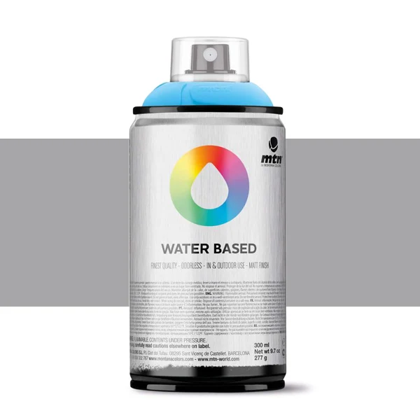 Spray paint brand MTN Water Based black shade Spectro 300 ml Montana low pressure Little Ideal smell interior