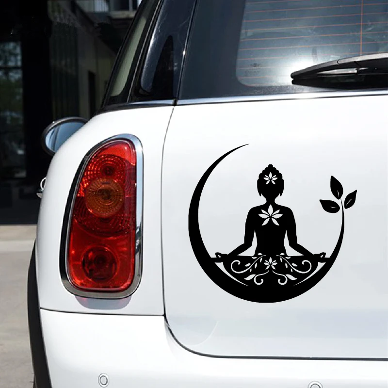 Budda Chakra Peace Love Good Vibes Naklejka winylowa Dekoracja okna samochodu, Zentangle Mandala Naklejki na laptopa dla Apple Macbook Pro / Air