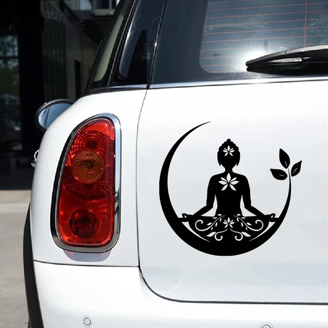 Budda Chakra Peace Love Good Vibes Naklejka winylowa Dekoracja okna samochodu, Zentangle Mandala Naklejki na laptopa dla Apple Macbook Pro / Air
