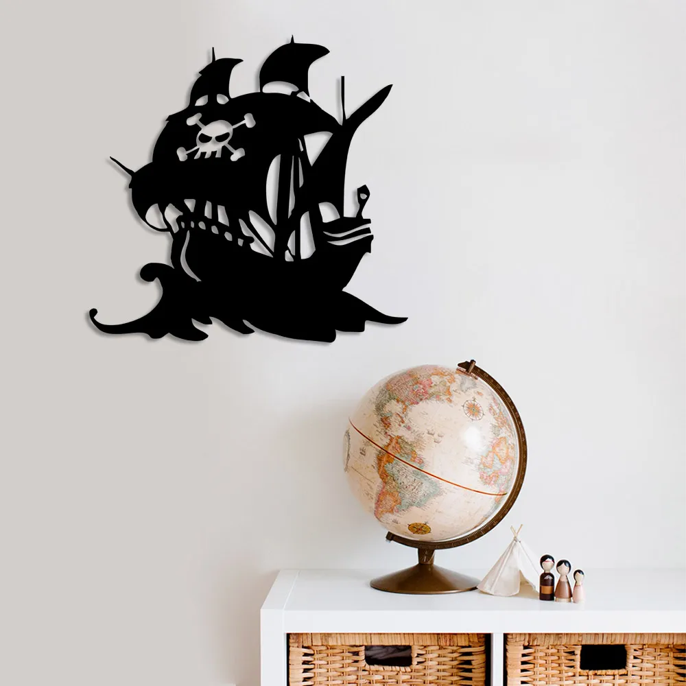 Skull - Pirate Ship Wall Room Home Accessory Wooden Table 50x48cm