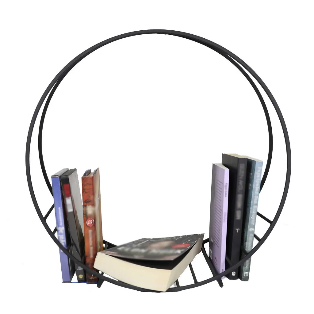 Logam Dergilik, Rak Buku Model Kotak Dekoratif Rak Buku Tempat Logam Vinil Rak Catatan WD06