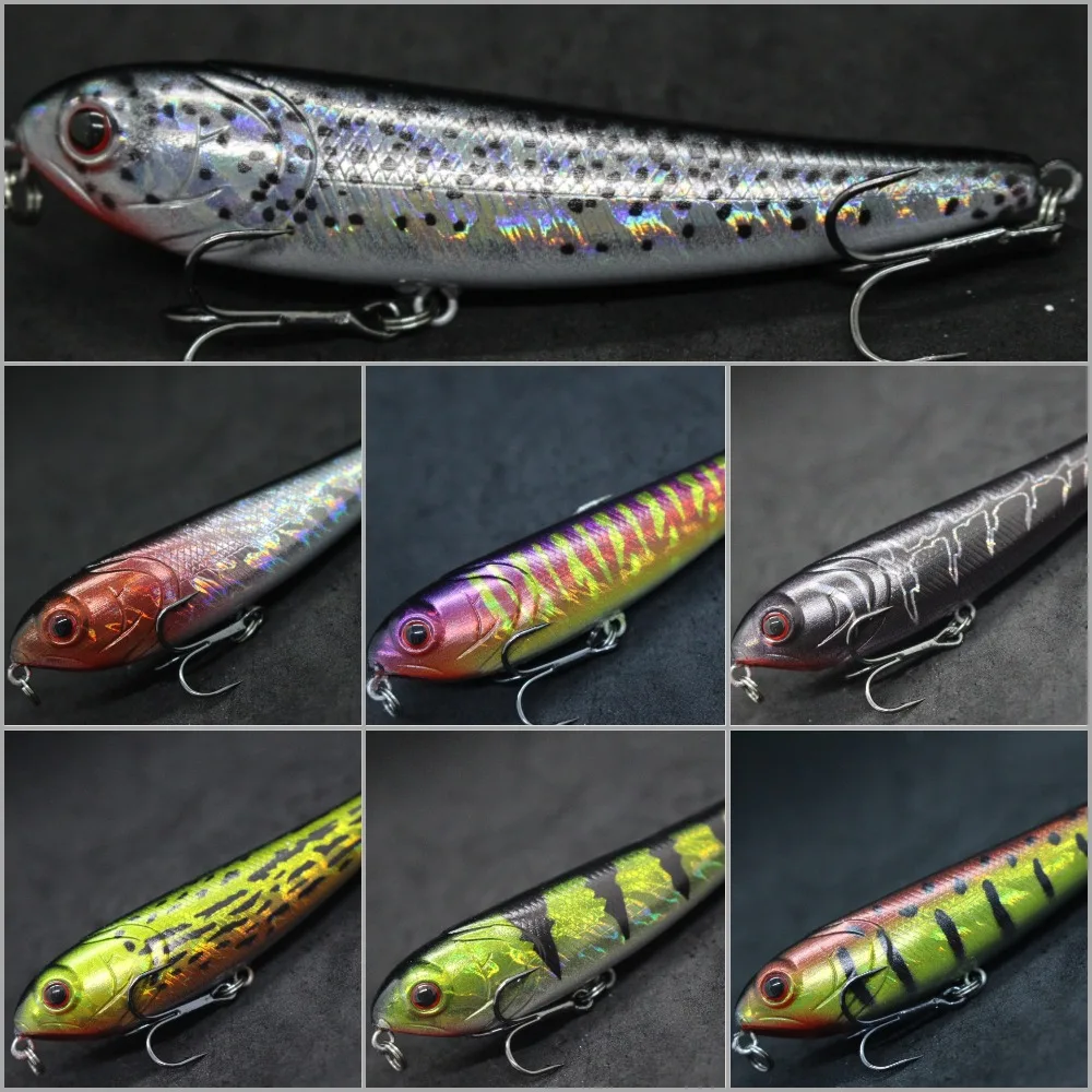 wLure Topwater Popper Walking Fishing Lure 10cm 18g Long Casting ZigZag Action Floating Bait 3D Hard Eyes W635