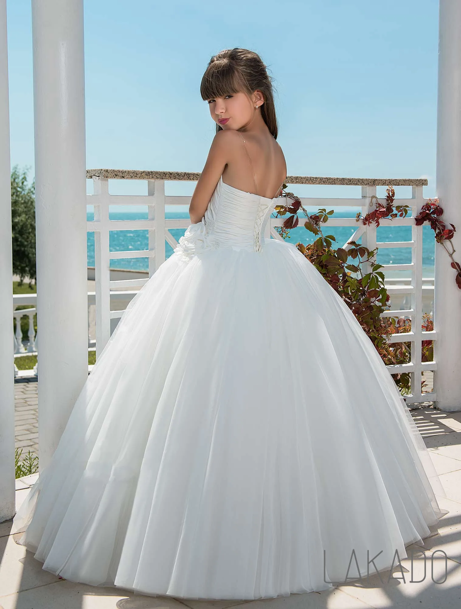 Kids Baljurk Sweetheart Ivoor Meisjes Pluizige Junior Pageant Jurk Voor Wedding Party