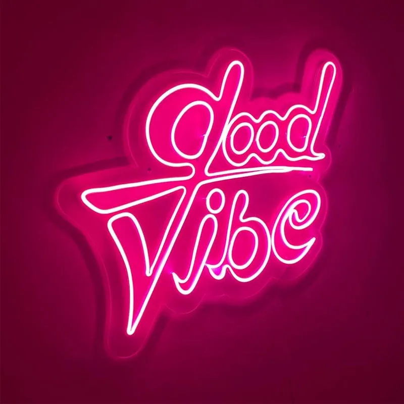 

Neon Night Sign for Good Vibes Hotel Display Neon Lights Room decoration Real glass Lamp advertise Letrero Neon enseigne lumine