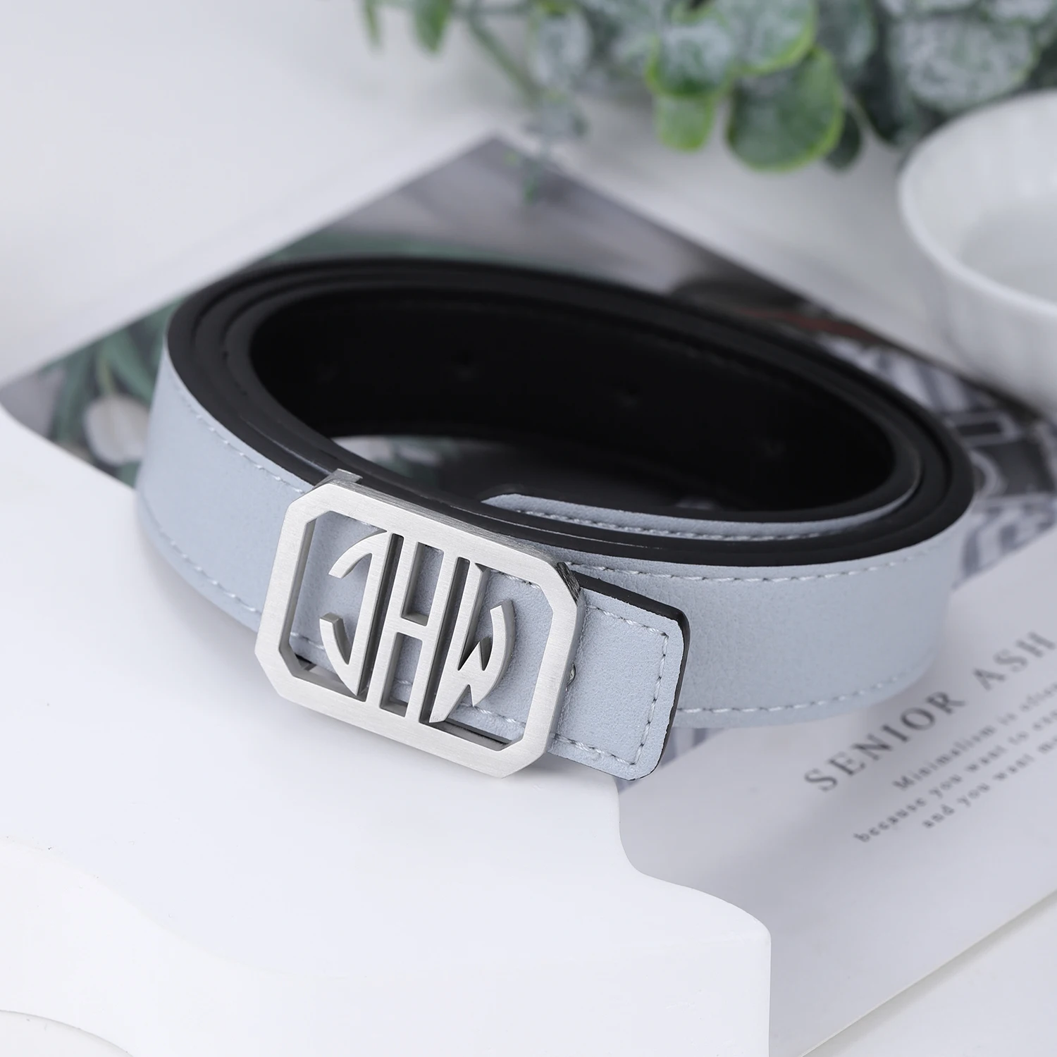 

Women's Belt Buckle Custom Personalized High-Quality Stainless Steel Monogram Letter Buckle Color Casual Belt Gift For Friend