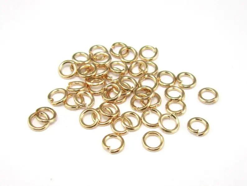 300pcs Gold jump rings, Open jump rings, 4.5x0.8mm, 5x0.9mm, 5x1mm, Brass connector, Earring Accessories, Jewelry Making - RP046