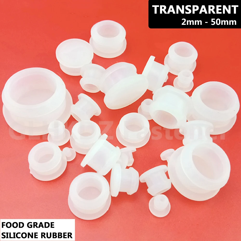 Transparent 2-30mm Silicone Rubber Snap-on Blanking Bore Plug Round Hole Stopper Tube Pipe End Cap Sealing Dust-proof Waterproof