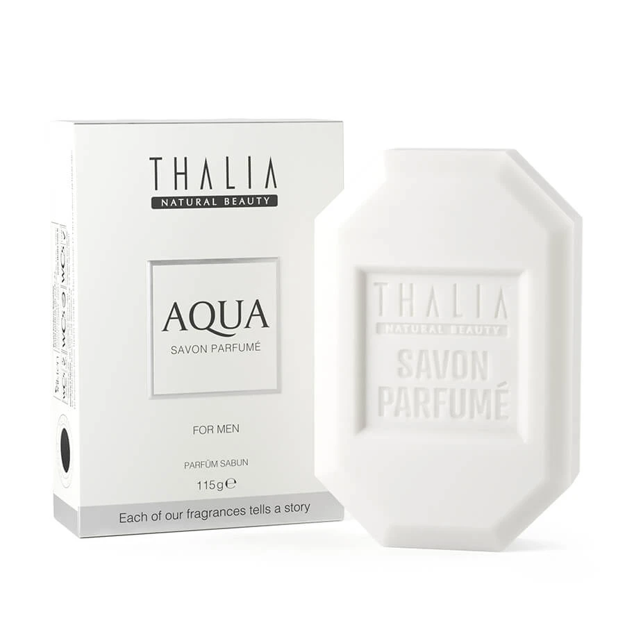 

Thalia Aqua Men Perfume Soap 115 g. Bergamot And Ocean Scented Solid Soap. Perfumed Soap.