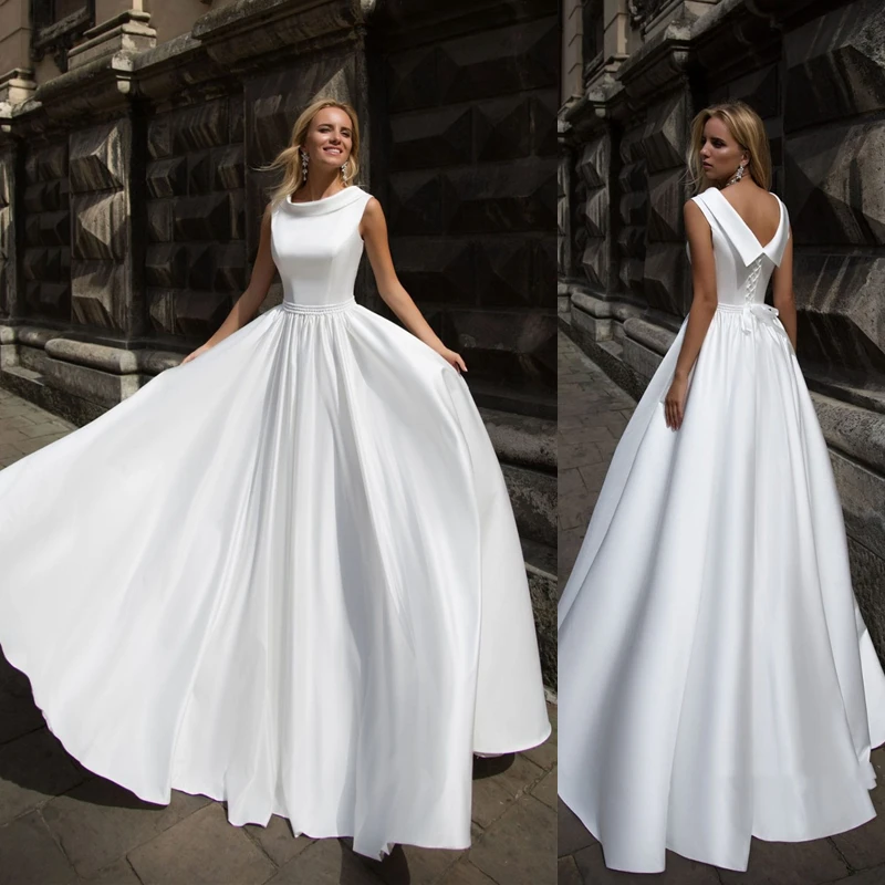 Elegante Dames Nieuwe Ivoor Wit Bruidsmeisje Avondjurk Hoge Hals Mouwloos Prom Avondjurk Robe De Soiree Femme Плать