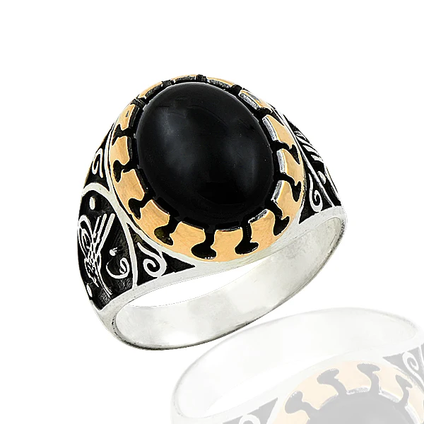 925 Silver Islamic Figure Printed Men Ring