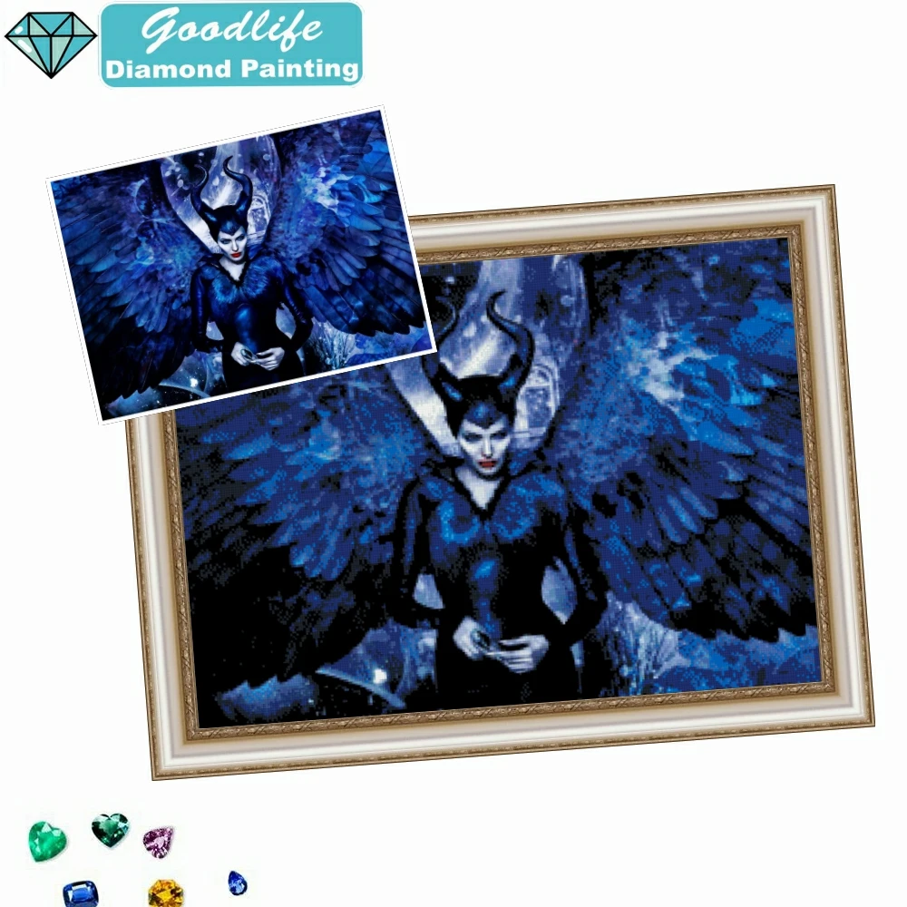 Maleficent 5D DIY Diamond Painting Embroidery Dark Queen Full Square Round Cross Stitch Kits Rhinestones Mosaic Home Decor view 3