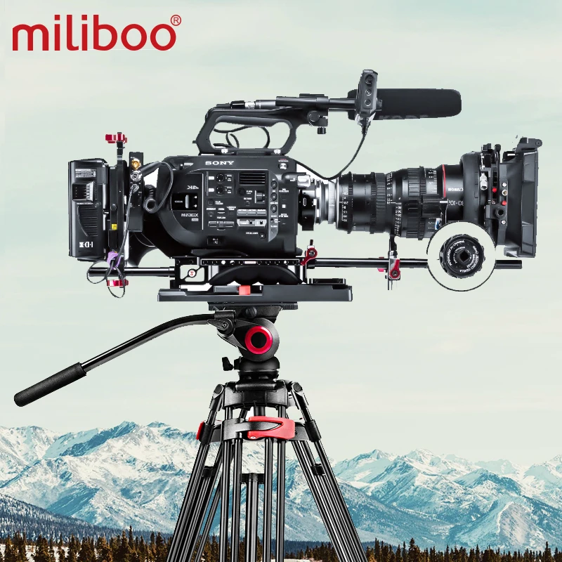 miliboo 603A Professional Travel Camera Tripod With Fluid Head Heavy Duty Aluminum Tripod Shooting Bird 75mm Bowl Size