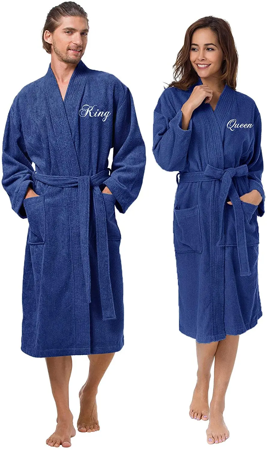 Personalization Hooded Bathrobe for Couples Custom Winter Hooded Bathrobes Wedding Husband Wife Gift King Customized Bath Robes