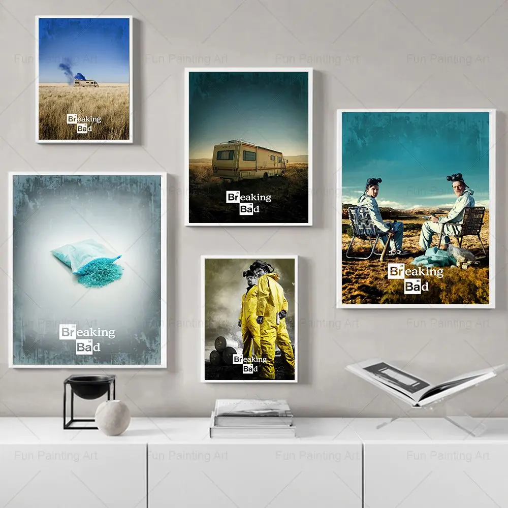 Breaking Bad Posters And Prints 7 Season Movie Propaganda Poster Canvas Painting Wall Art Picture Living Room Home Decoration
