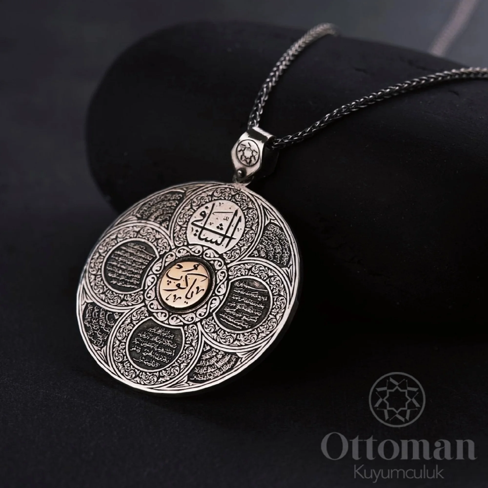 Round Islamic Silver Necklace Name Necklace  Men Jewerly Necklace Free Shipping 925 Sterling Silver Necklace For Men Gift