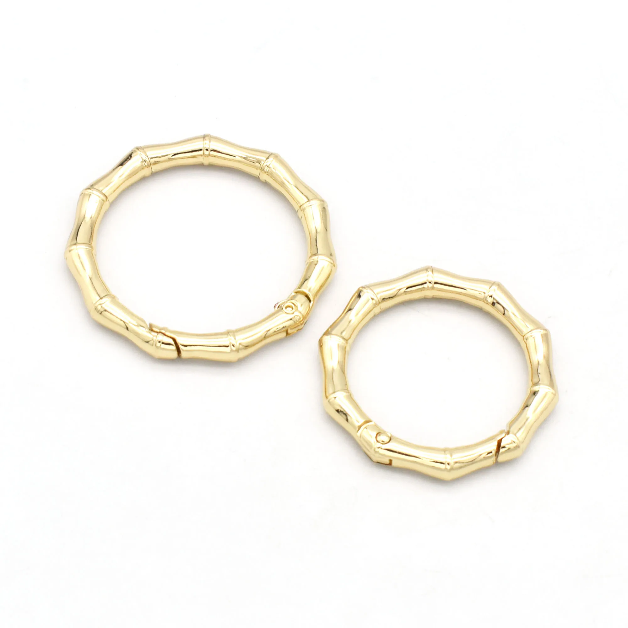 

Pale gold Round Push Gate Ring Spring O Ring Metal Spring clasp Buckles Bamboo Spring Snap Hooks Webbing Purse Bag Ring 1 1/2"