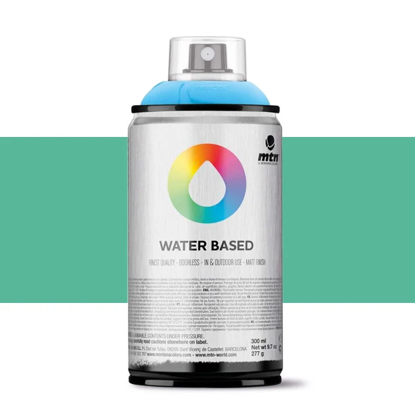 Spray paint brand MTN Water Based Color Emerald Green Light 300 ml Montana low pressure Little Ideal smell interior