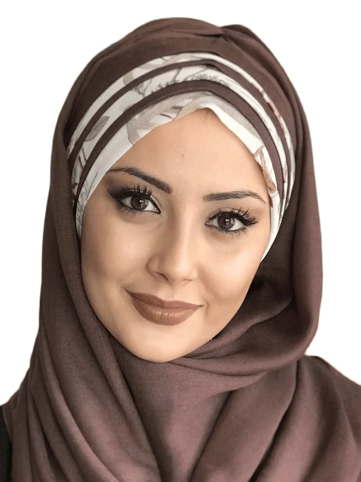 New Fashion Hijab 2023 Women Muslim Islamic Clothes Bonnet Turban Hat Dark Brown Cotton Leaf Pattern Chiffon Stripe Ready Shawl