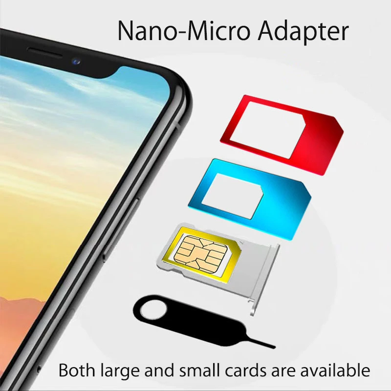 Nano Micro Sim Adapter 5-in-1 Metal Card Case Mobile Phone Card Sleeve Small Card To Large Card Slot Restorer Standard Sim Card