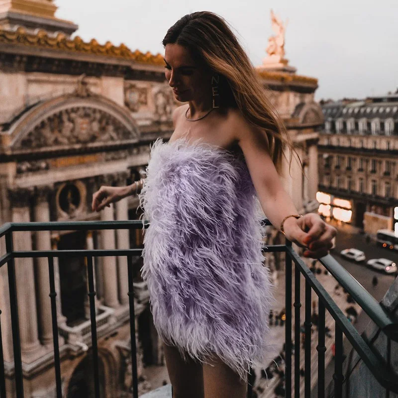 Spring Winter Fashion Long Ostrich Dress Women Wedding Natural Turkey Feather Gilet Long Hair Lady Fluffy Wrap S4082