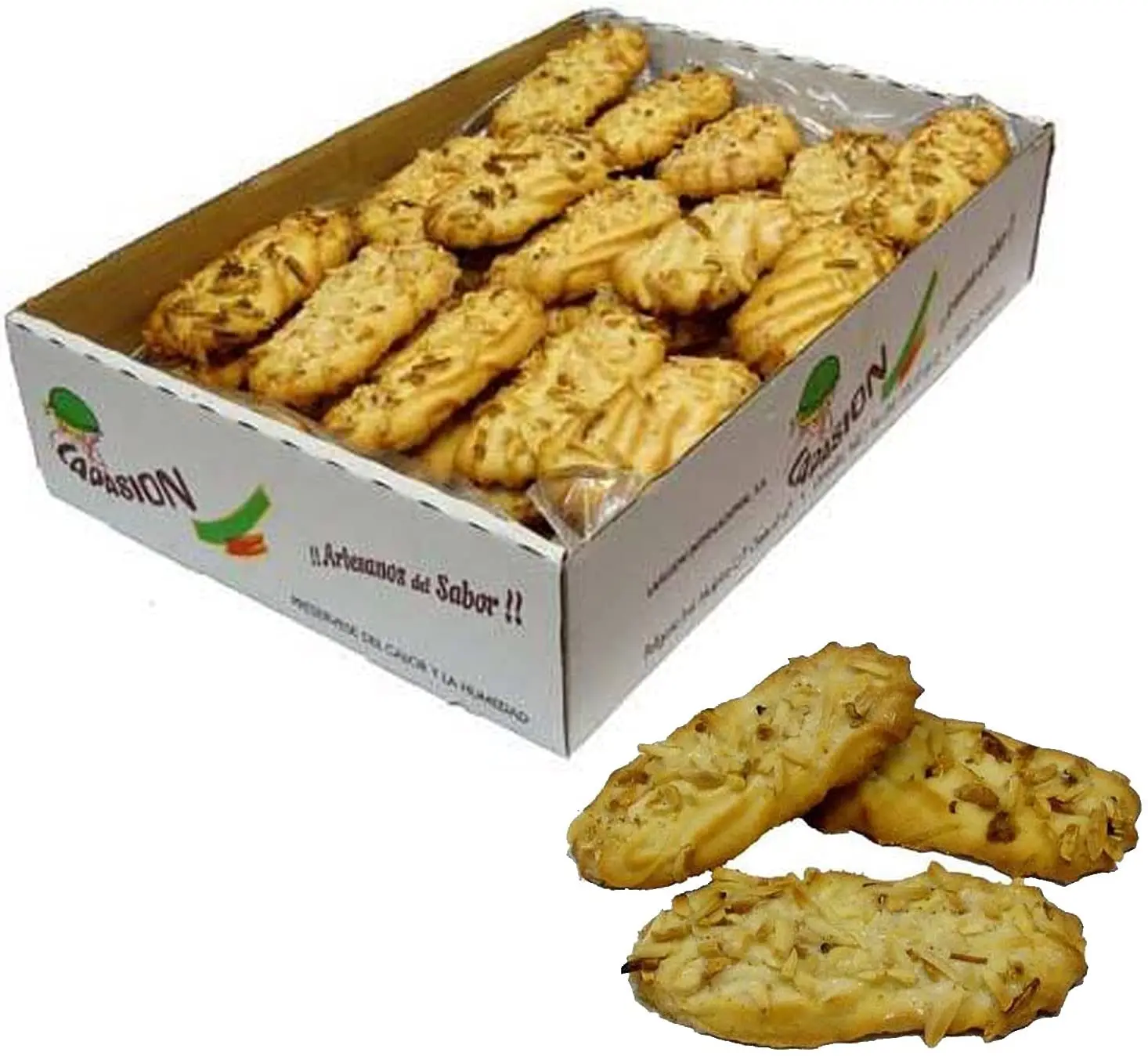 LAPASION-biscotti in stile artigianale | Bastoncini riempiti di cioccolato decorati con mandorle | 2 Kg