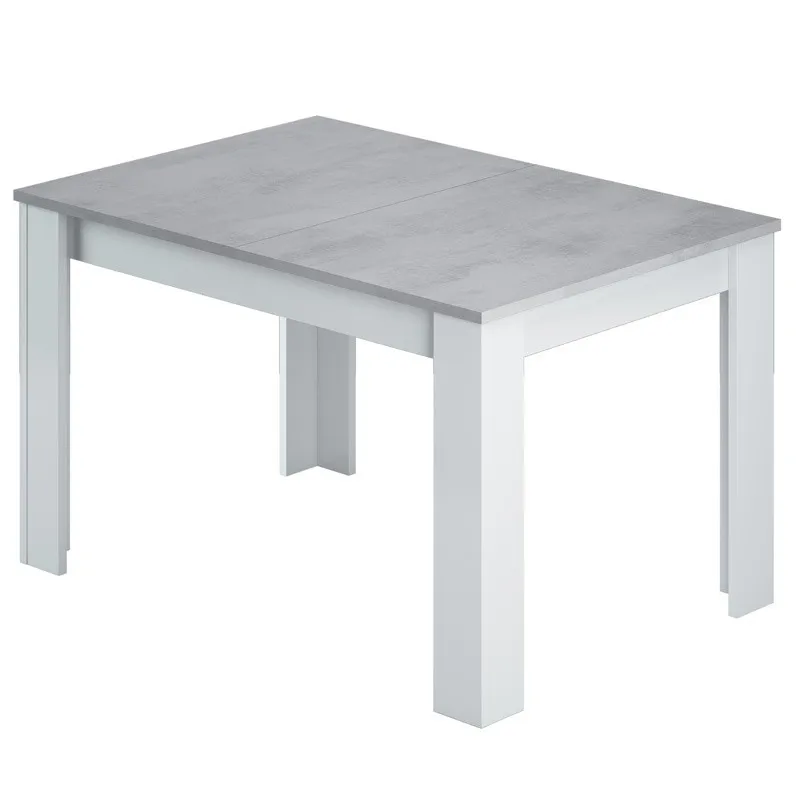 Dining table extendable living room kitchen white Color Artik and cement gray 140-190x 90x78