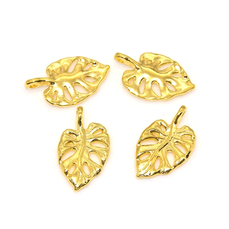 Wholesale 20pcs Fashion Leaves Charms Alloy Metal Leaf Pendants For DIY Bracelet Necklace Jewelry Accessories Making 21*12mm