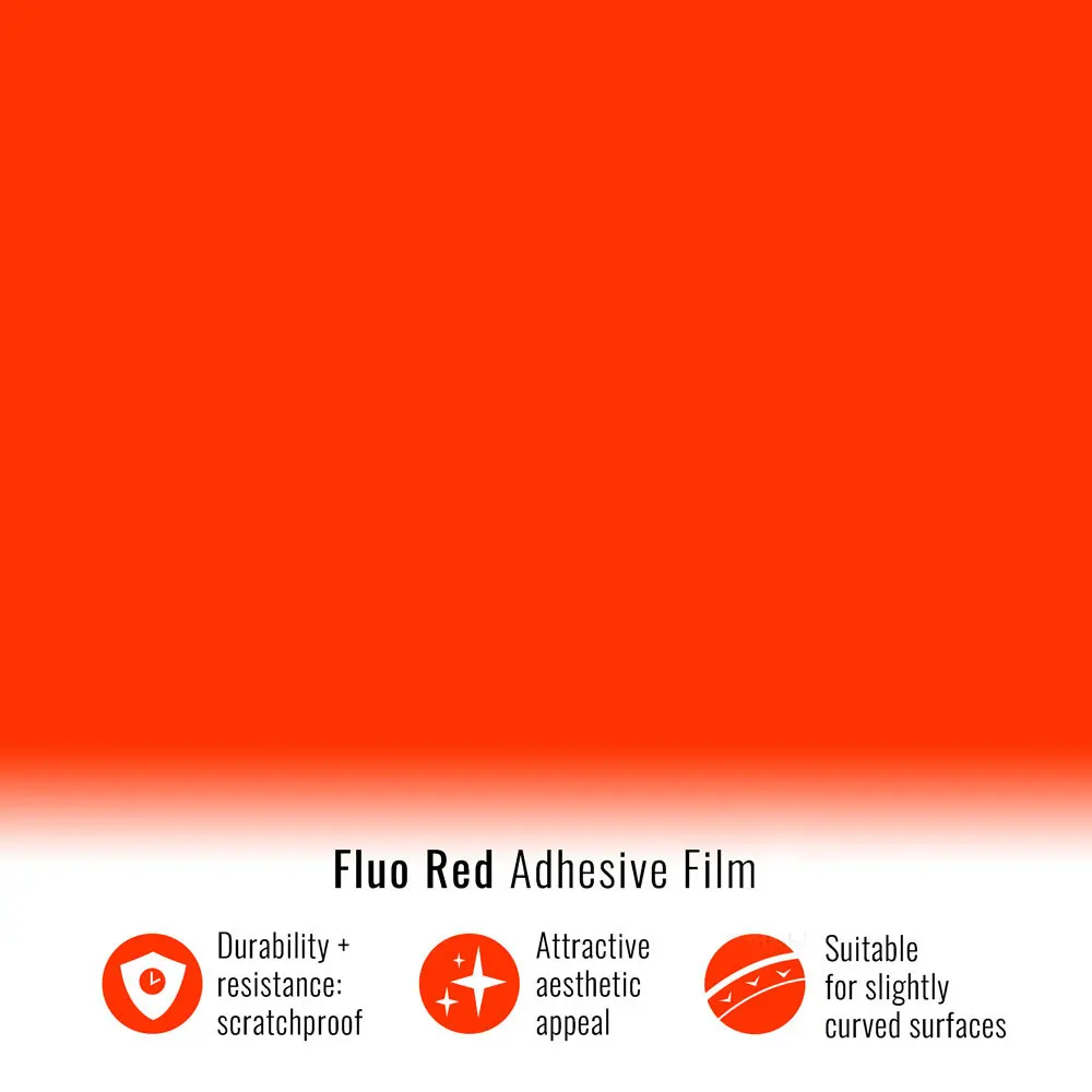 Adhesive film for Car Wrapping, red Fluo