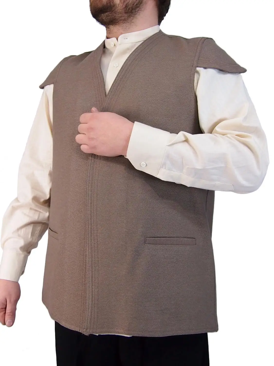 Haydariyes Men's Vest Beige Waistcoat Whirling Dervish Dancing Mevlana Qadiry Religious Order Cult Sect Islamic Muslim Turkish