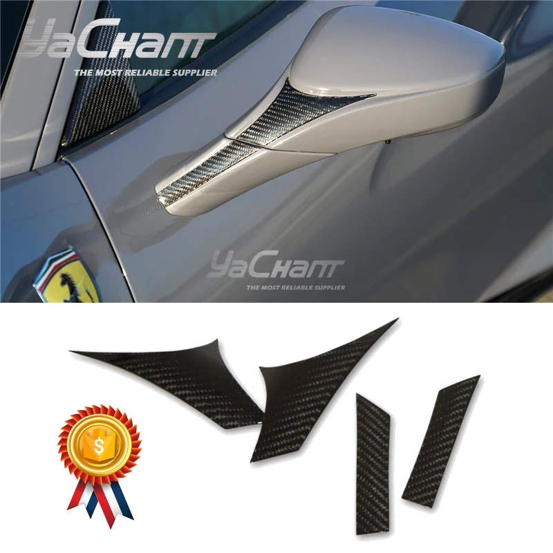 

DCF Dry Carbon Fiber Side Mirror Garnish Strip Cover Fit For 2020-2022 Ferrari F8 Tributo & Spider