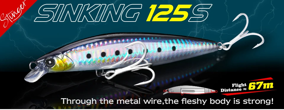 TSURINOYA 90S Heavy Minnow Sinking Angelköder 3,54 Zoll 37 g STRIKER Long Casting Hochfester harter Köder Meeresangeln Thunfischmodell – Detail 1