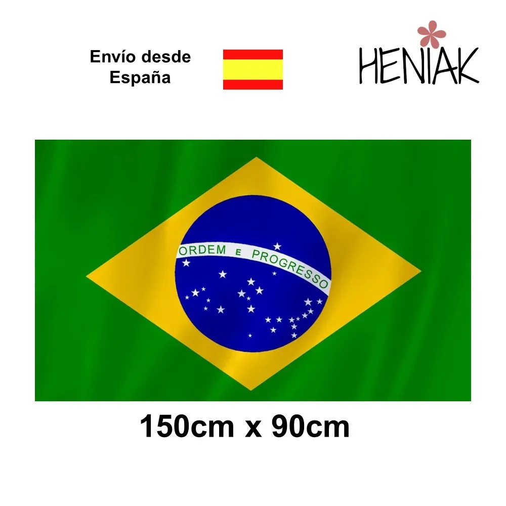 Brazil national flag 150 cm x 90 cm polyester fabric decoration country Brazilian green yellow coat Blue