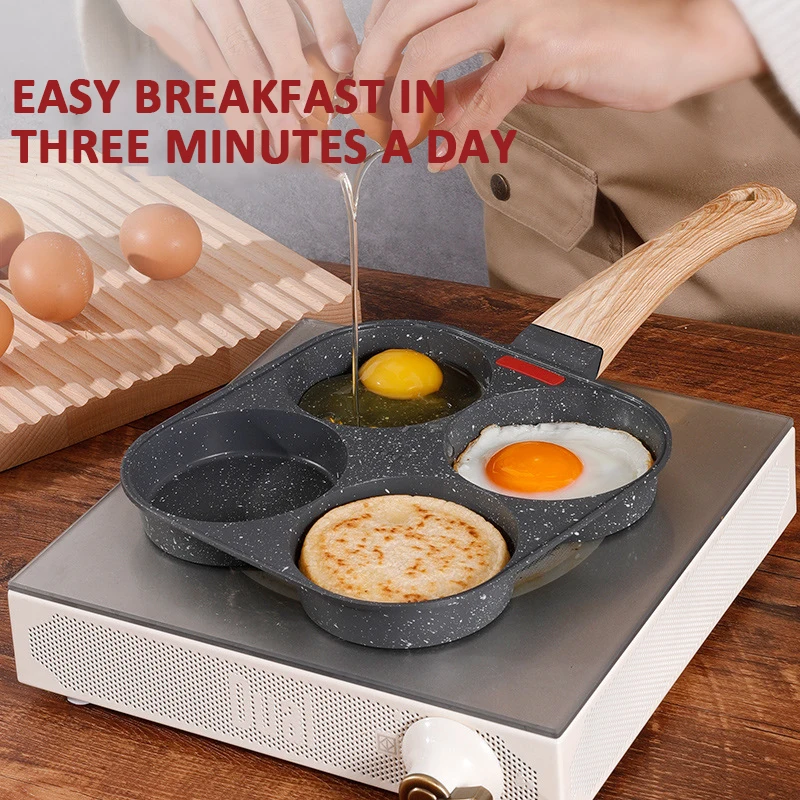 ไข่กระทะทอดไข่ Nonstick 4ถ้วยแพนเค้กอลูมิเนียมอลูมิเนียมหม้อหุงข้าวสำหรับอาหารเช้าเหมาะสำหรับหม้อหุง Induction