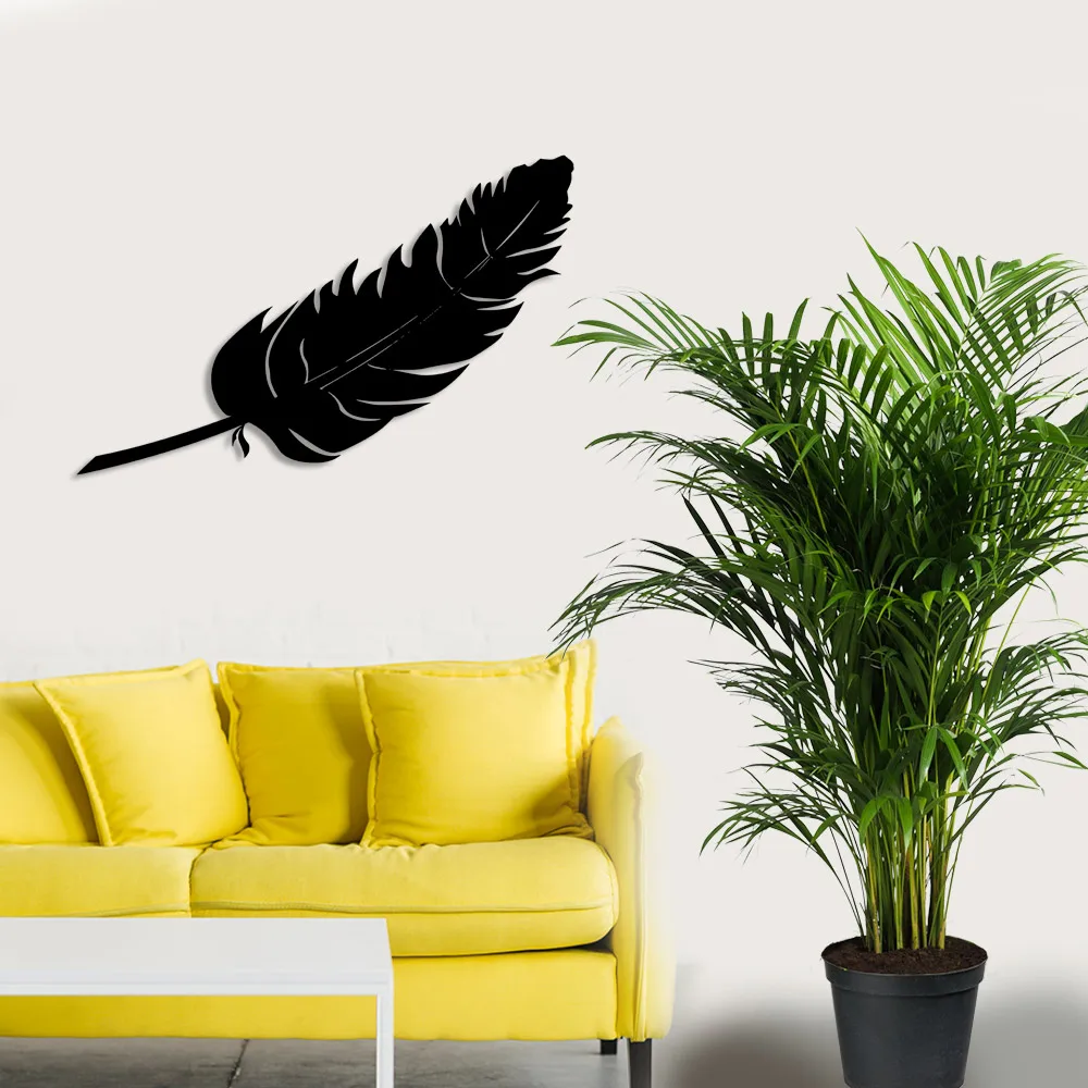 Feather Standing Tilted Wall Room Home Accessory Wooden Table 50x32cm