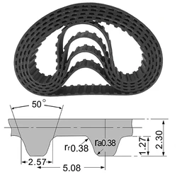 1pcs XL Timing Belt 126 130 134 140 142 150 160 170 180 190 200XL Width 10mm Rubber Synchronous Belt Transmission Belt