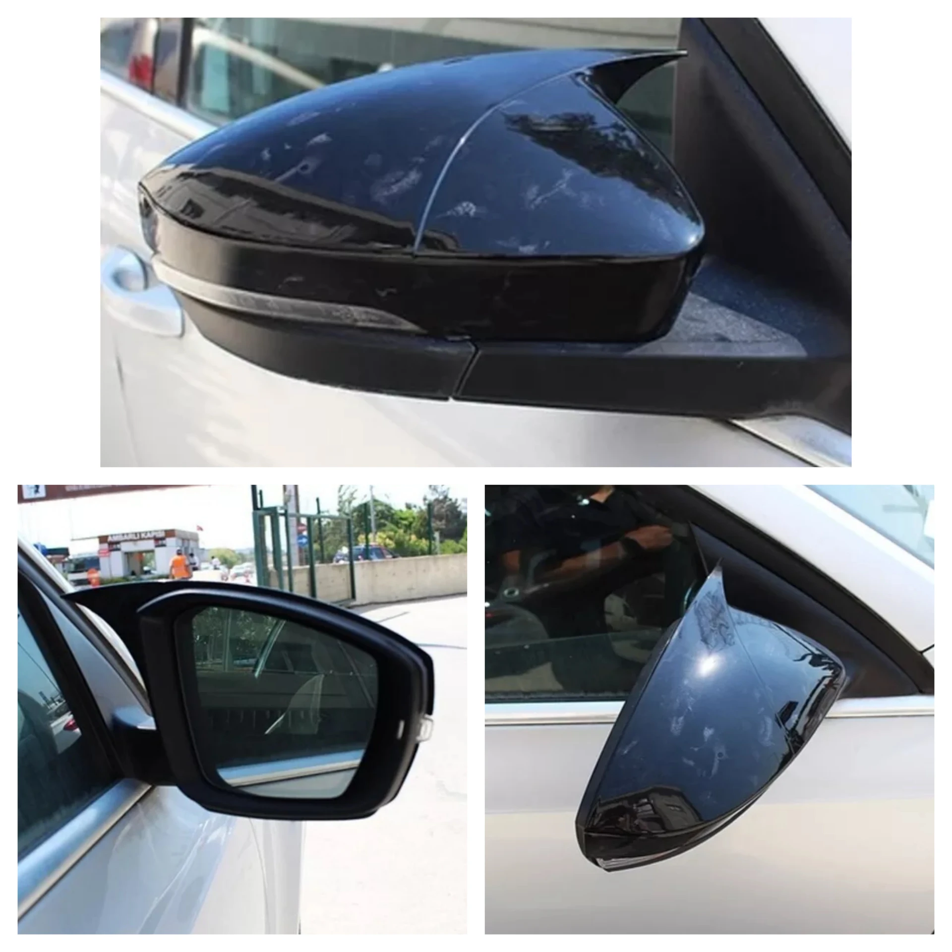 Bat Style Mirror Cover For Skoda Octavia 2013-2019 Car Accessories Glossy Black BATMAN Case Car Shields Exterior Parts