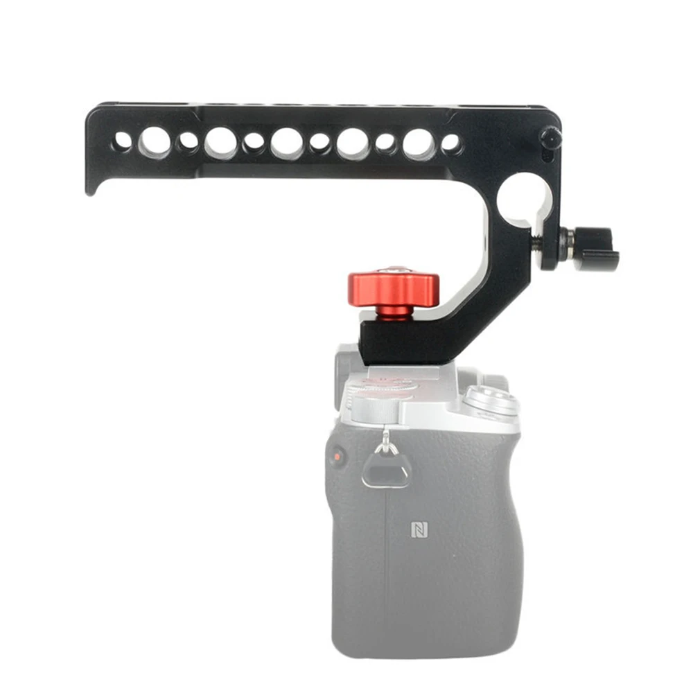 JINTU العالمي كاميرا دقيقة تمديد قفص مقبض مقبض الكاميرا قبضة مع وجع مزدوجة الباردة حذاء ل فلاش مصباح ليد Microphon