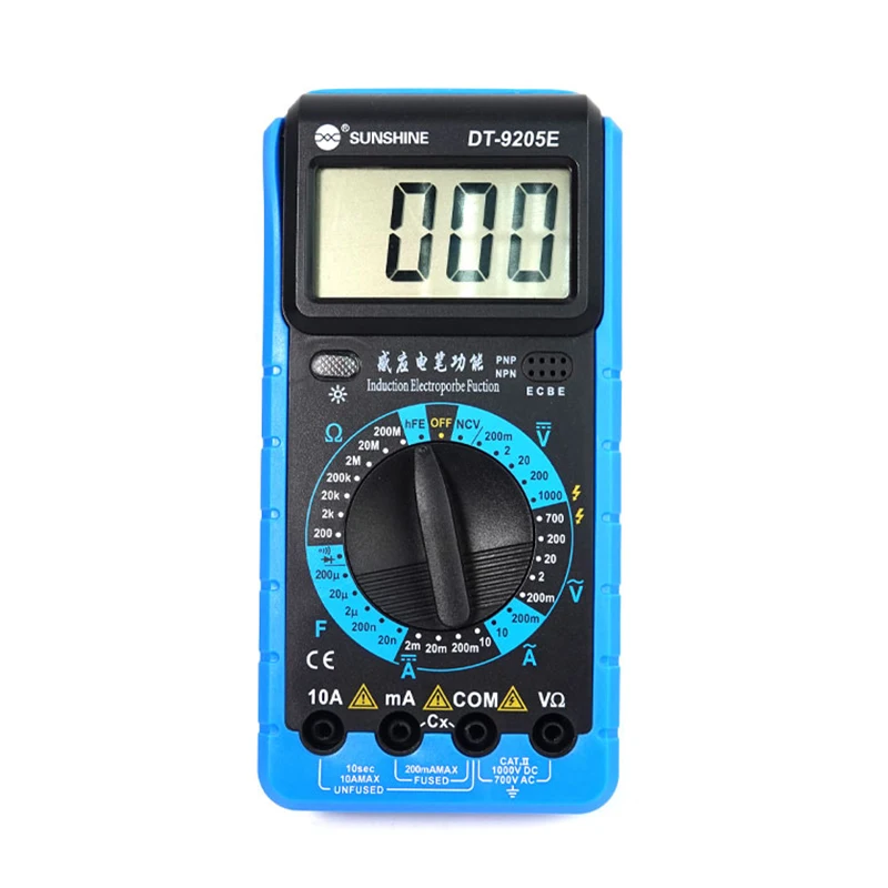SUNSHINE DT-9205E multimetro digitale AC/DC tensione corrente resistenza capacità Tester strumento misuratore di potenza strumenti multimetro