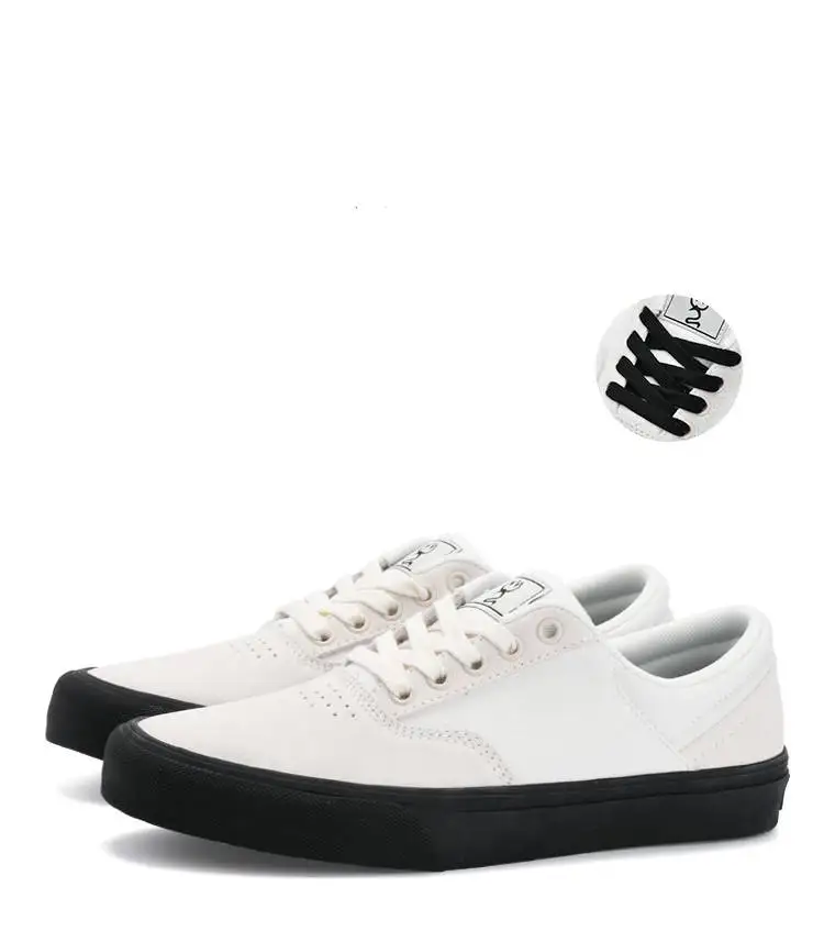 Joiints White Suede Canvas Upper Sport Sneaker for Men Skateboarding Lace-up White Black Classic Fashion Shoes Rubber Sole