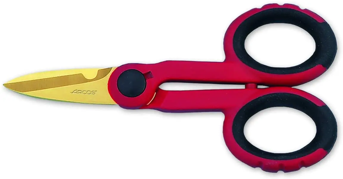 Ecopro series bows, electrician scissors, 145 mm length tungsten coated stainless steel electrician scissors, red Polypropylene handle scissors